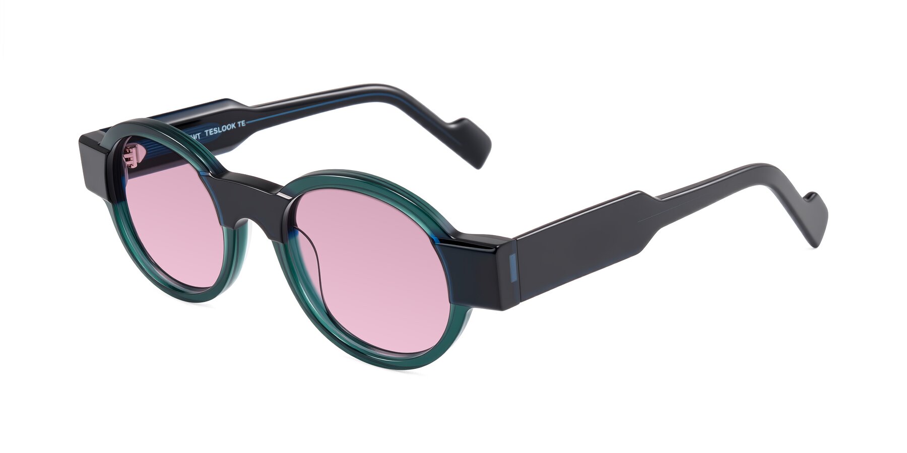 Angle of Talori in Emerald/Blue Charcoal with Light Wine Tinted Lenses
