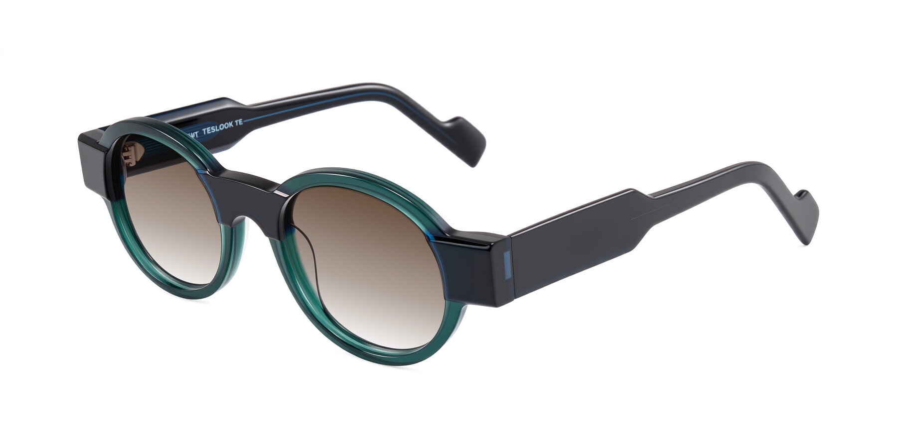 Angle of Talori in Emerald/Blue Charcoal with Brown Gradient Lenses