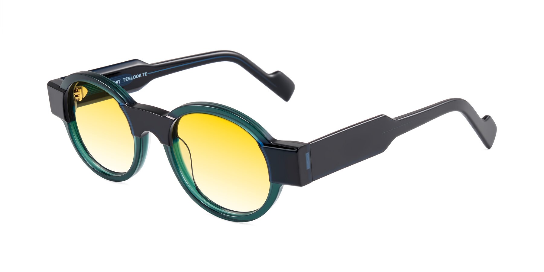 Angle of Talori in Emerald/Blue Charcoal with Yellow Gradient Lenses