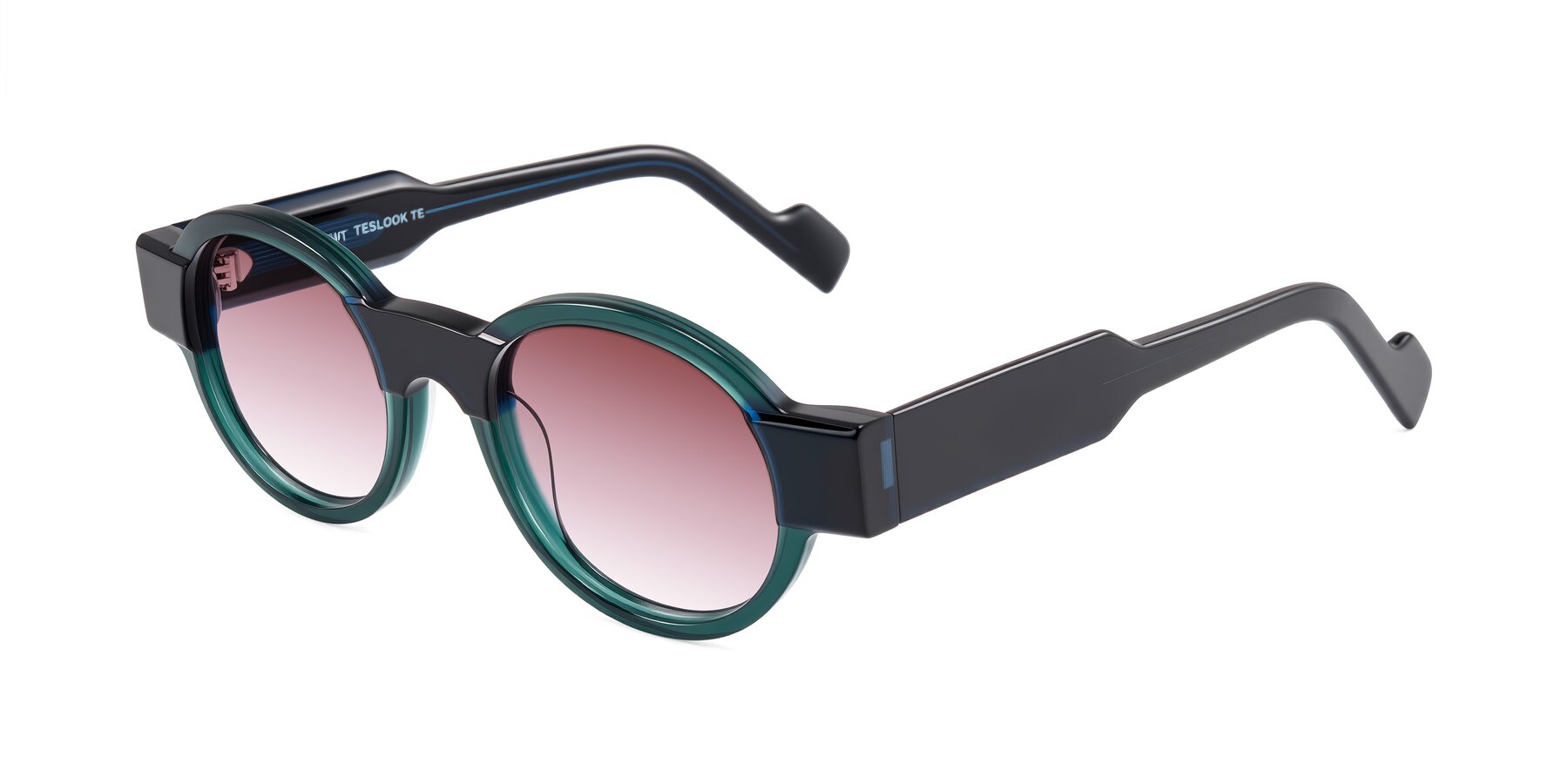 Angle of Talori in Emerald/Blue Charcoal with Garnet Gradient Lenses