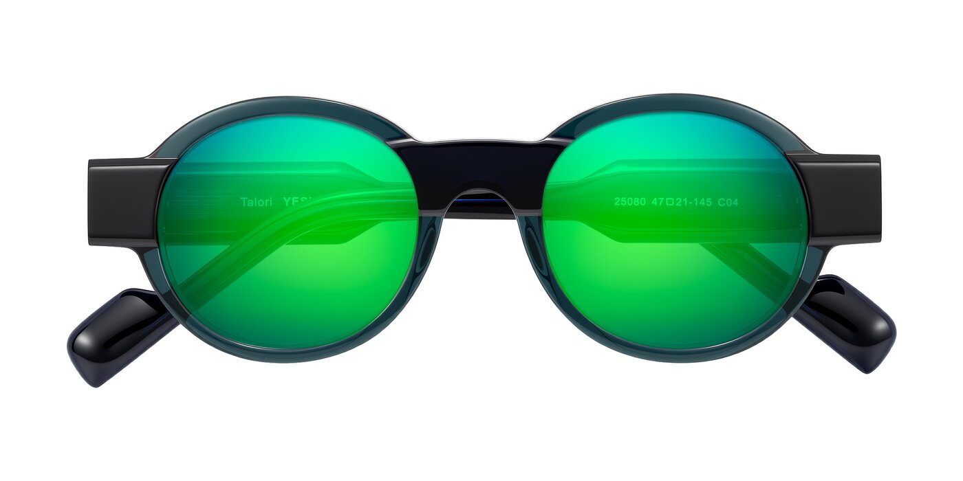 Talori - Emerald/Blue Charcoal Flash Mirrored Sunglasses