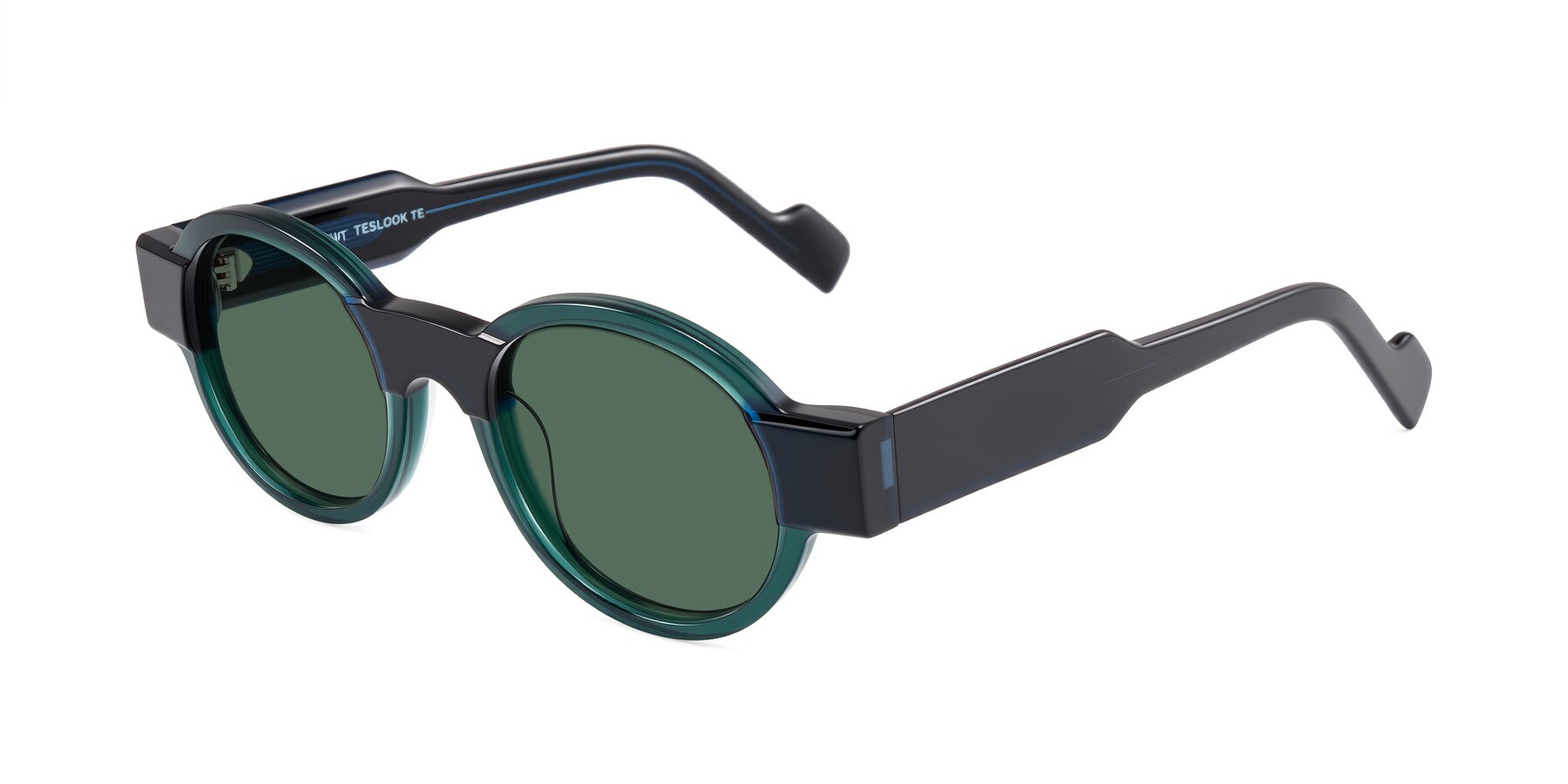 Angle of Talori in Emerald/Blue Charcoal with Green Polarized Lenses