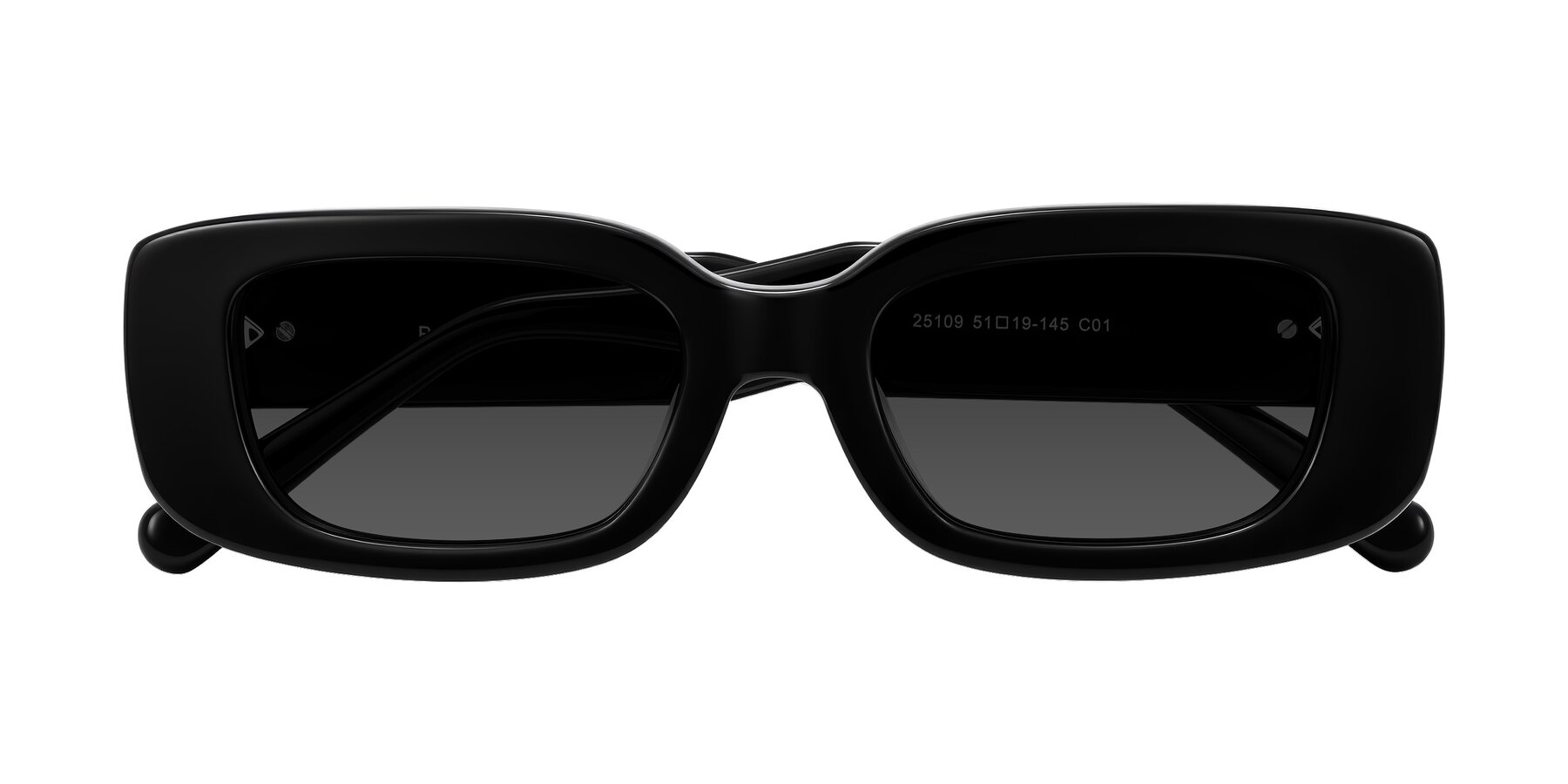 Folded Front of Pythias in Black with Gray Tinted Lenses