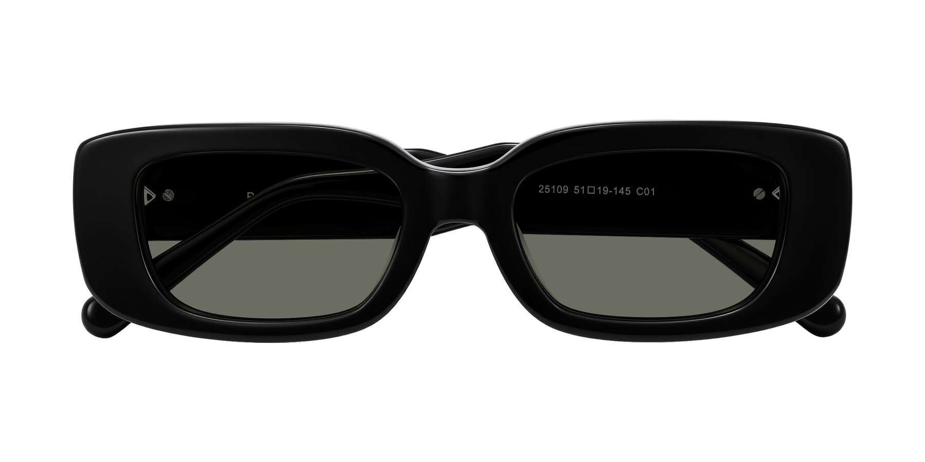 Folded Front of Pythias in Black with Gray Polarized Lenses