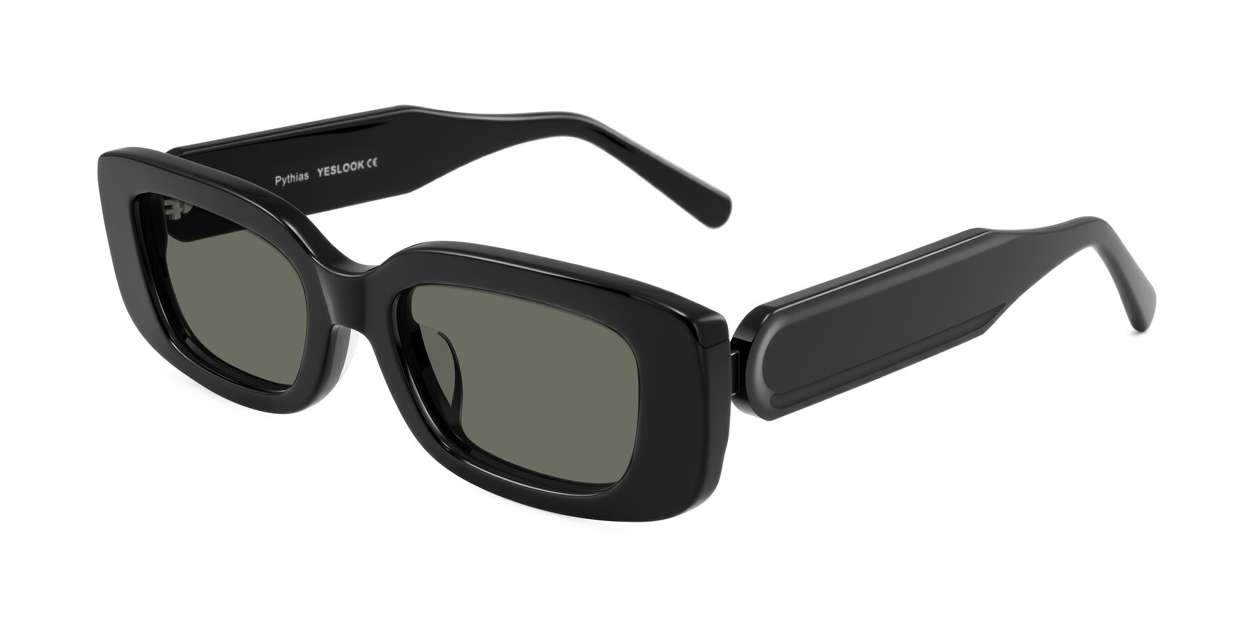 Angle of Pythias in Black with Gray Polarized Lenses