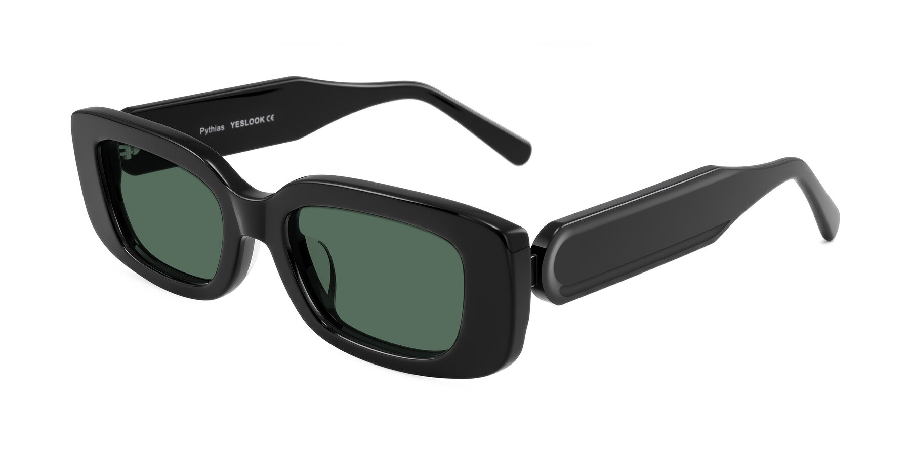 Angle of Pythias in Black with Green Polarized Lenses