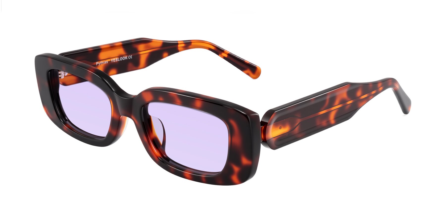 Angle of Pythias in Tortoise with Light Purple Tinted Lenses
