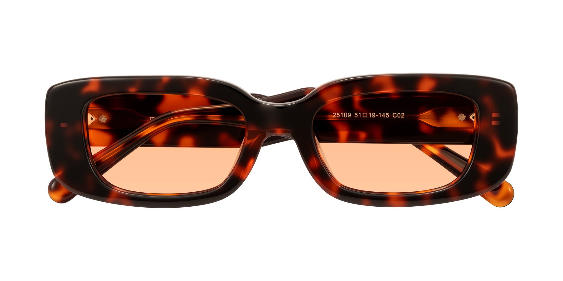 Folded Front of Pythias in Tortoise with Light Orange Tinted Lenses