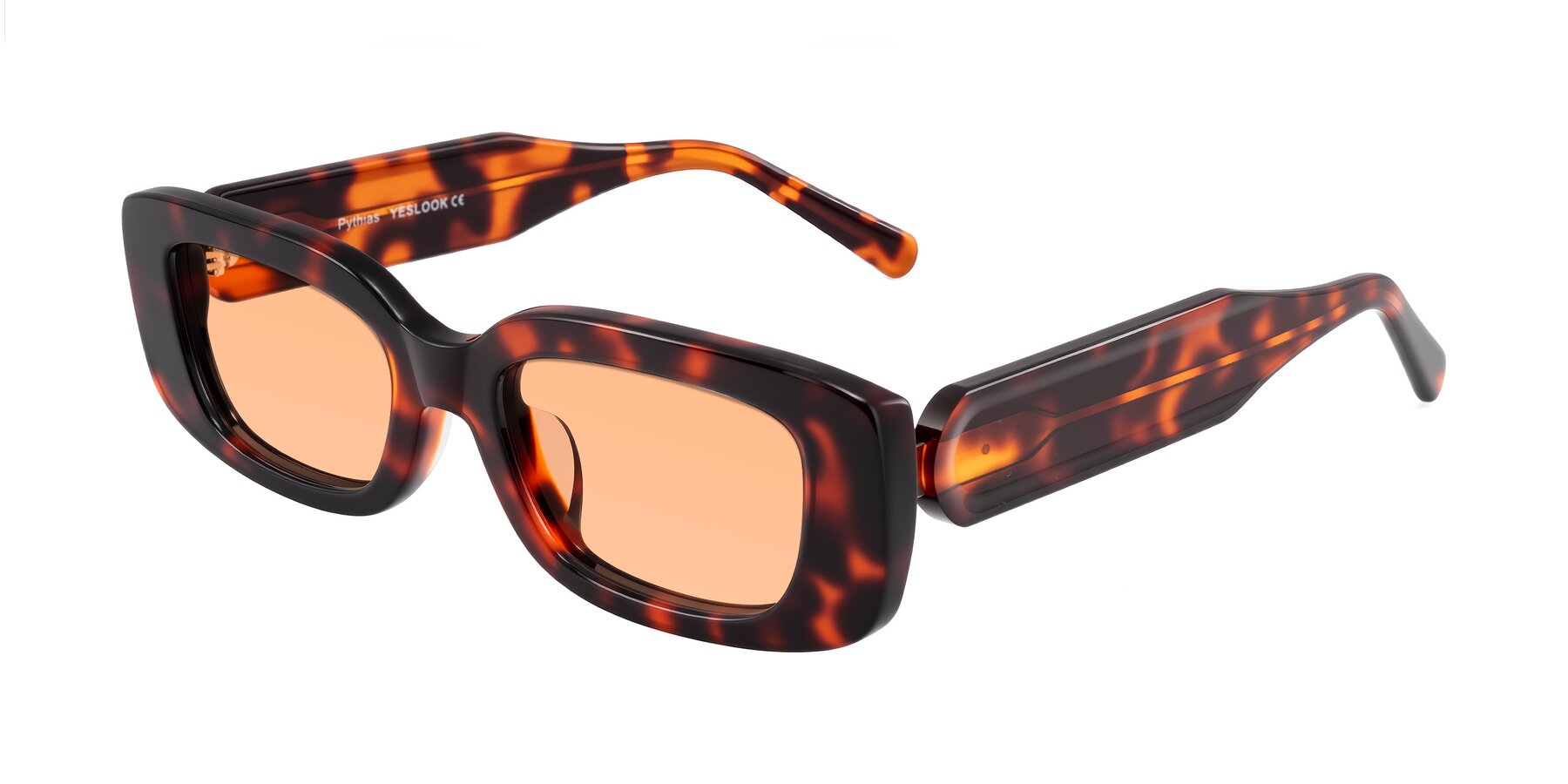 Angle of Pythias in Tortoise with Light Orange Tinted Lenses
