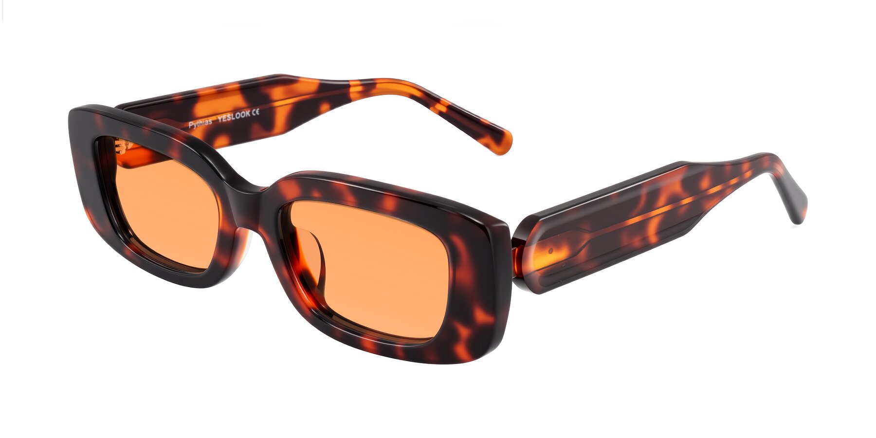 Angle of Pythias in Tortoise with Medium Orange Tinted Lenses