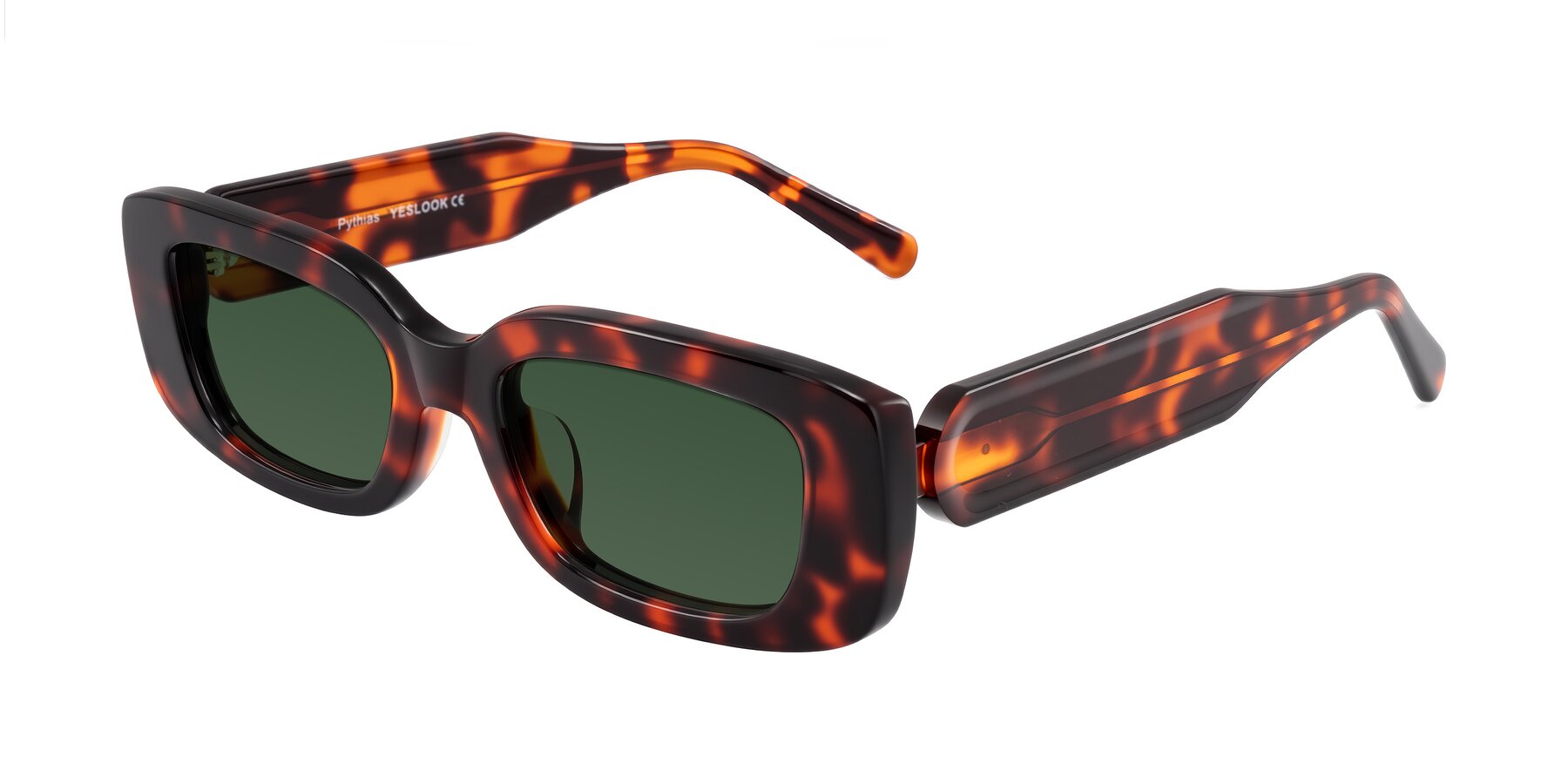 Angle of Pythias in Tortoise with Green Tinted Lenses