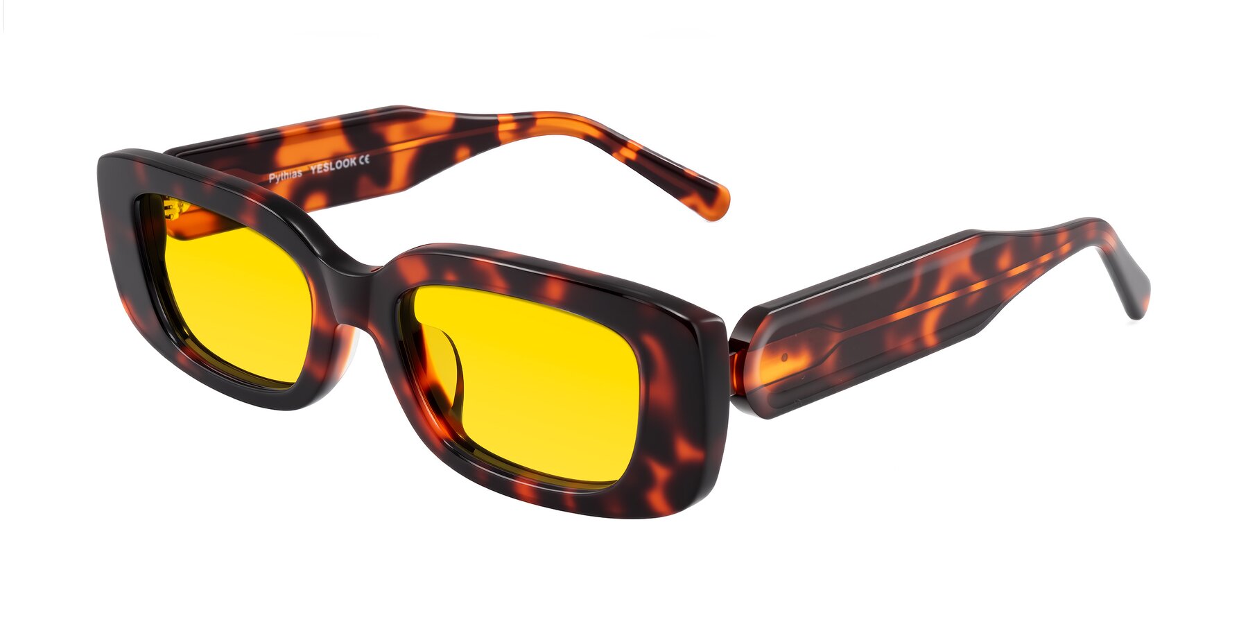 Angle of Pythias in Tortoise with Yellow Tinted Lenses