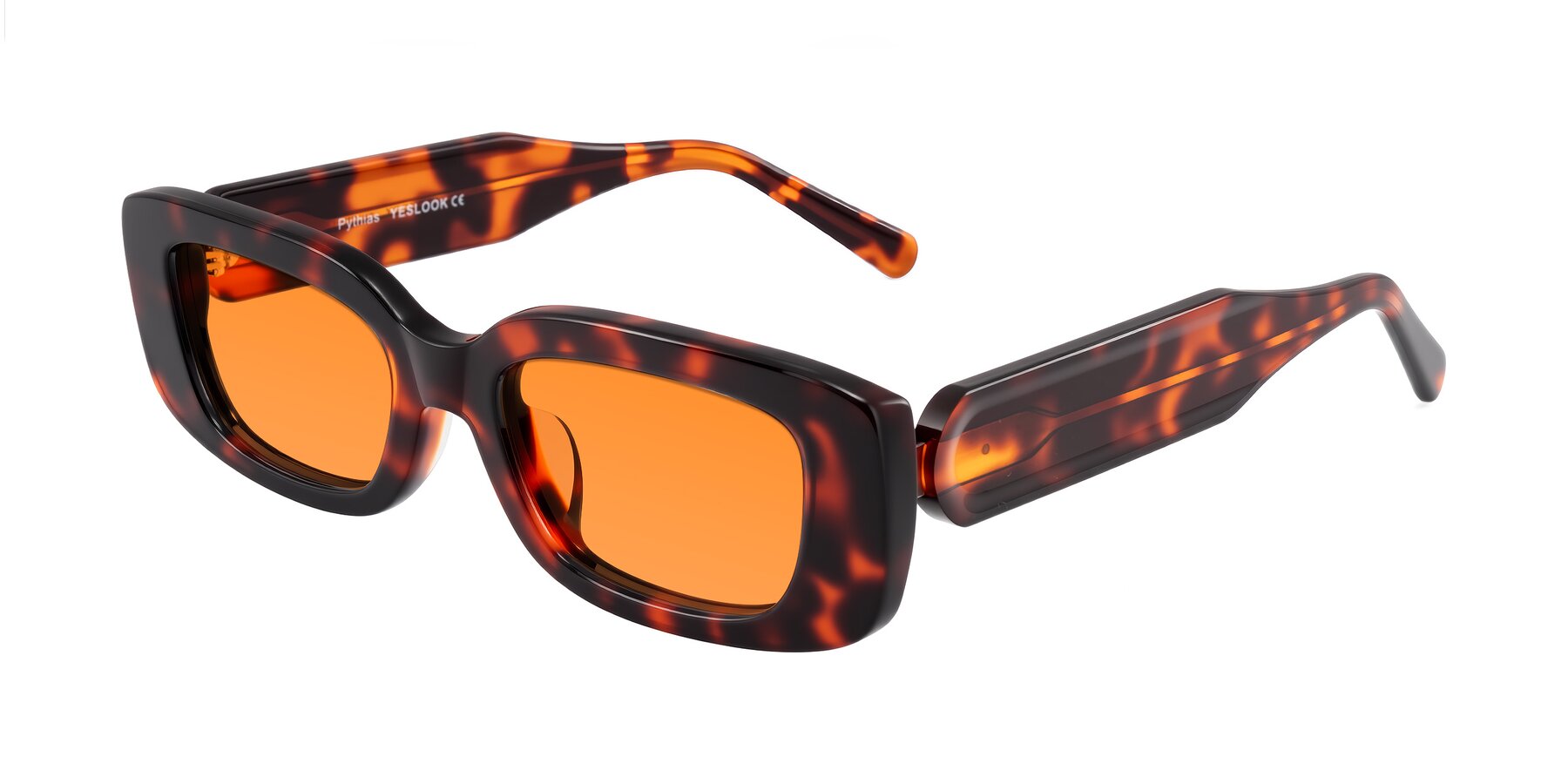 Angle of Pythias in Tortoise with Orange Tinted Lenses