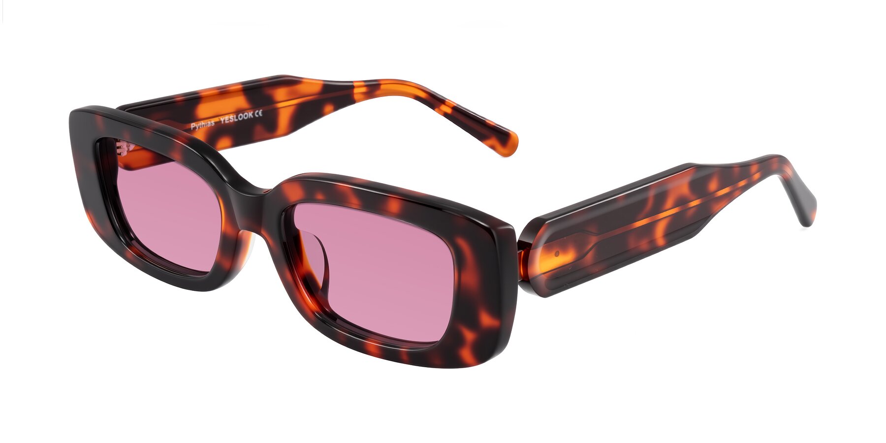 Angle of Pythias in Tortoise with Medium Wine Tinted Lenses