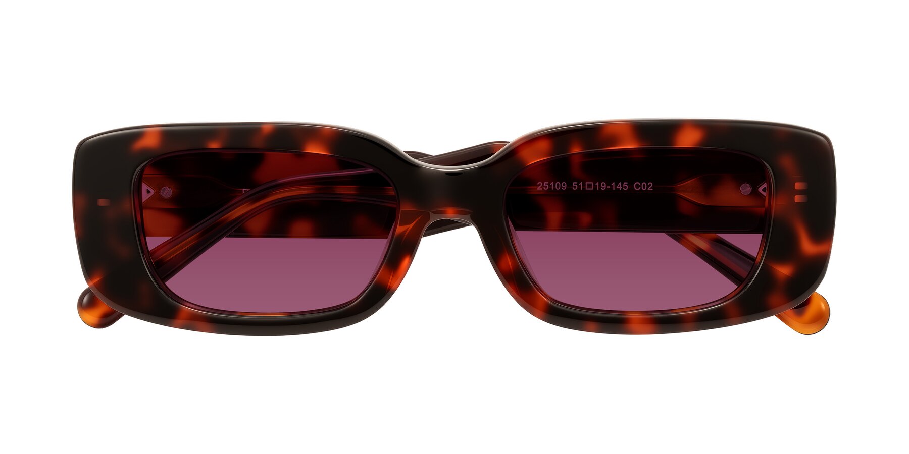 Folded Front of Pythias in Tortoise with Wine Tinted Lenses
