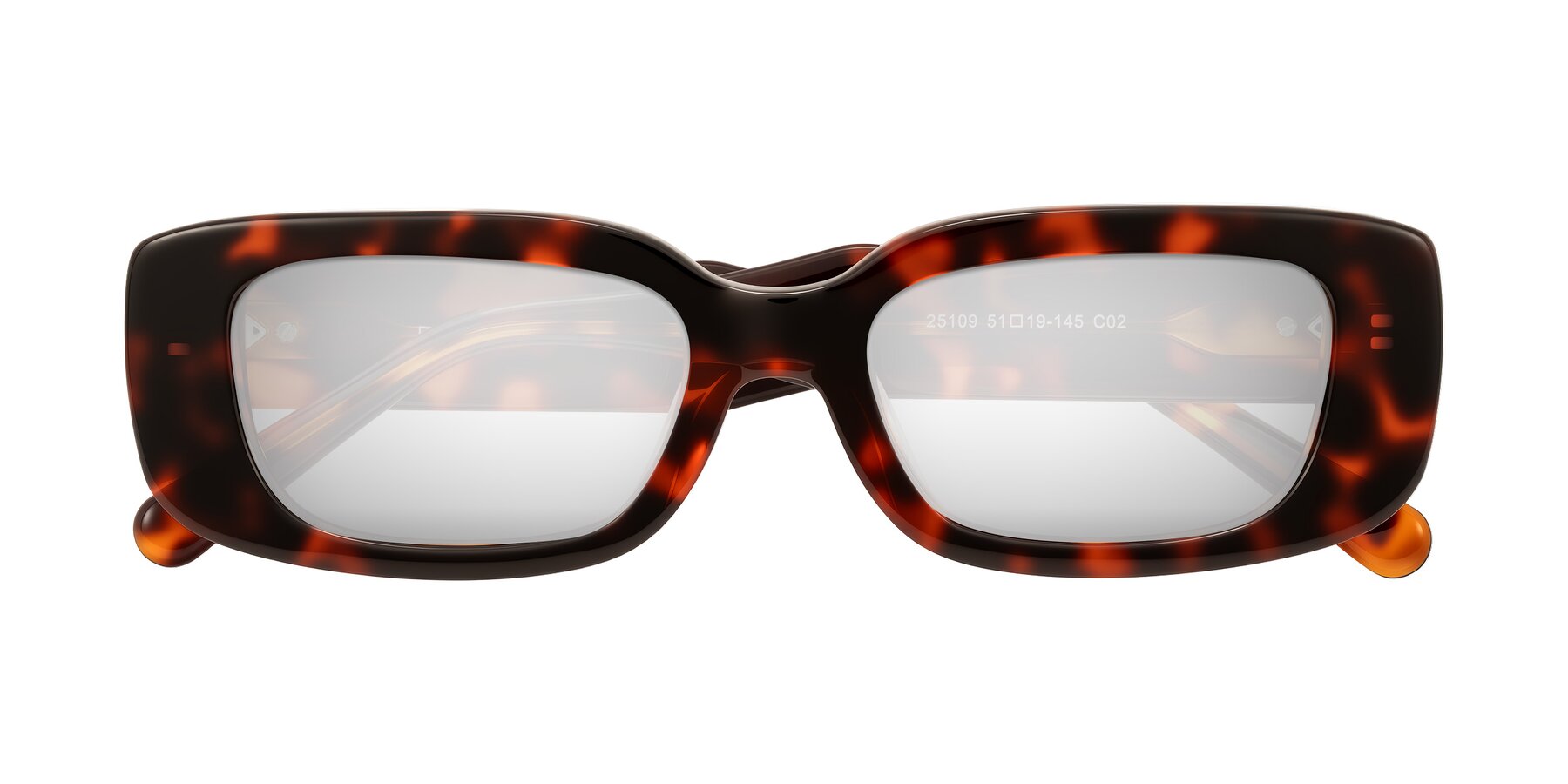 Folded Front of Pythias in Tortoise with Silver Mirrored Lenses