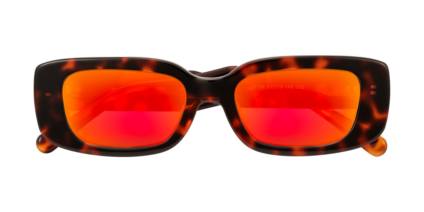 Folded Front of Pythias in Tortoise with Red Gold Mirrored Lenses