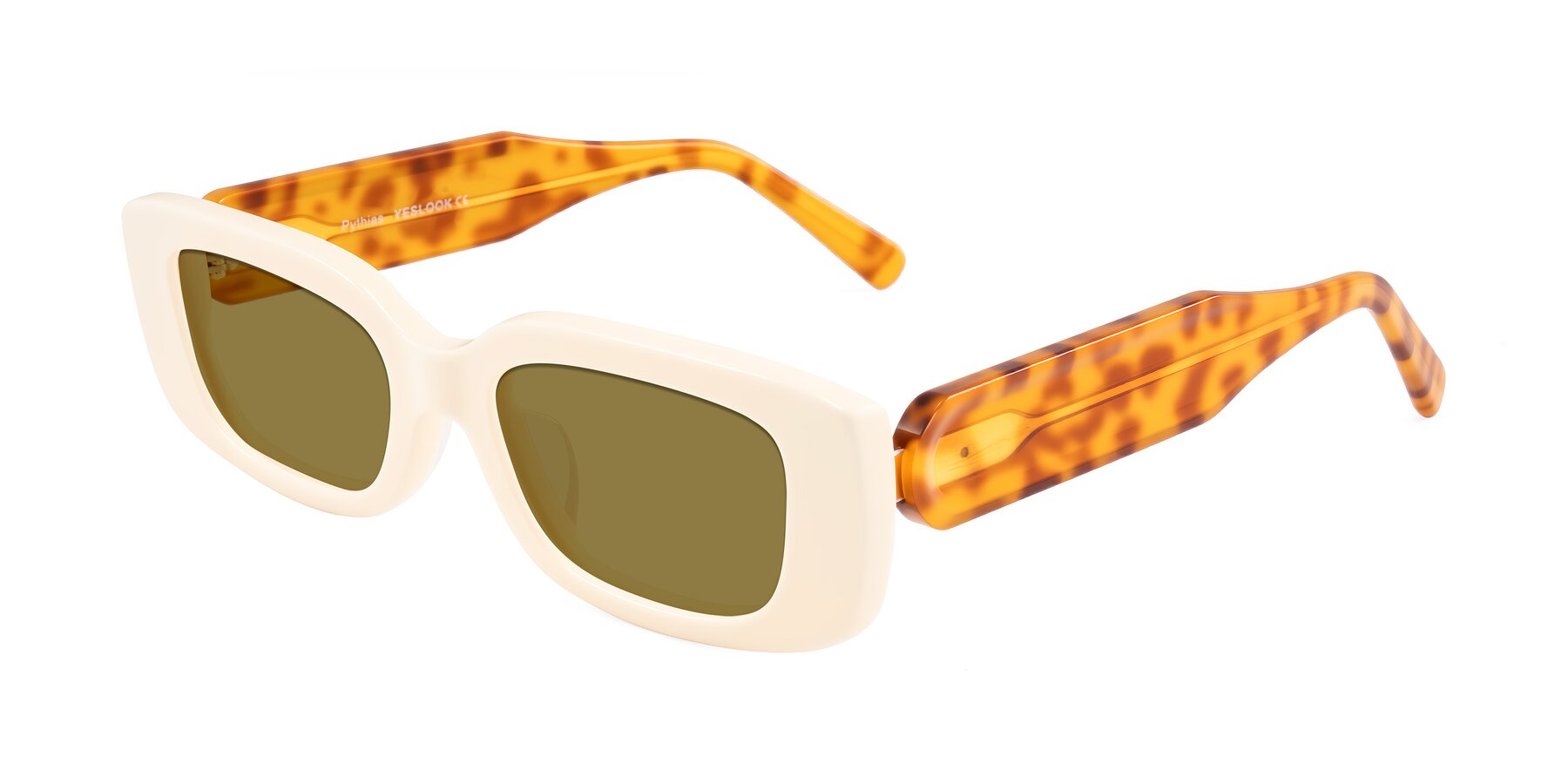 Angle of Pythias in Milky White/Tortoise with Brown Polarized Lenses