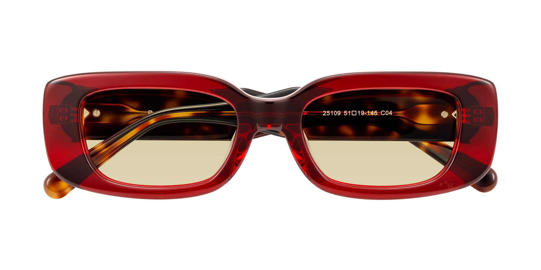Folded Front of Pythias in Wine/Tortoise with Light Champagne Tinted Lenses