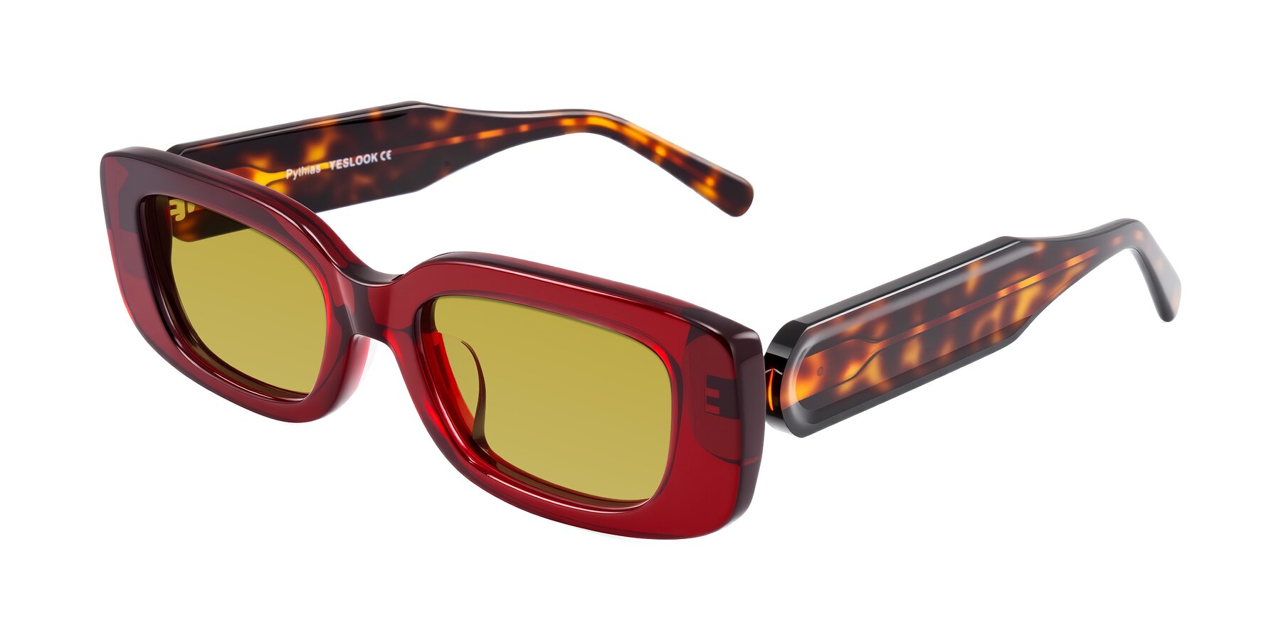 Angle of Pythias in Wine/Tortoise with Champagne Tinted Lenses