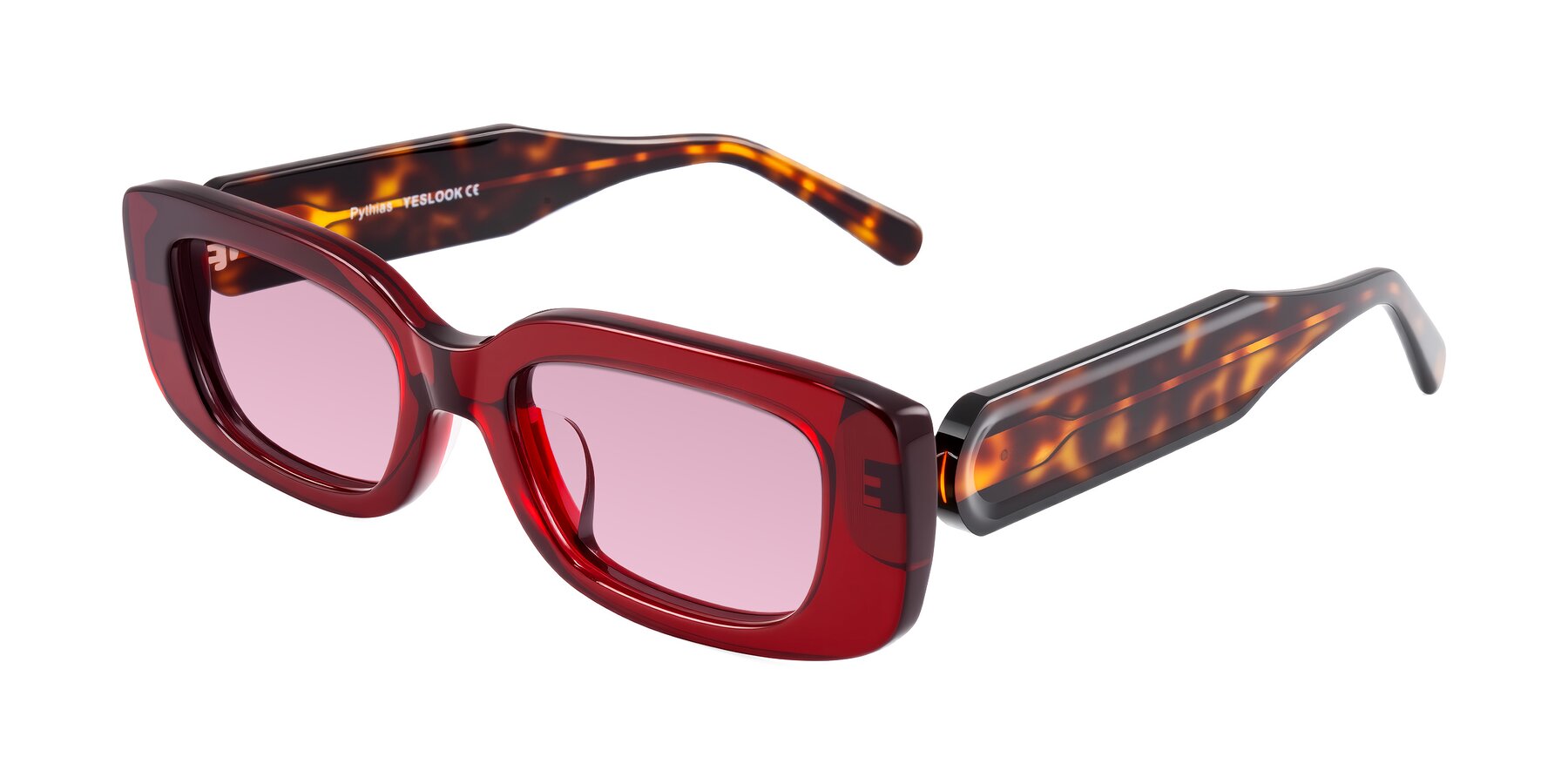 Angle of Pythias in Wine/Tortoise with Light Wine Tinted Lenses