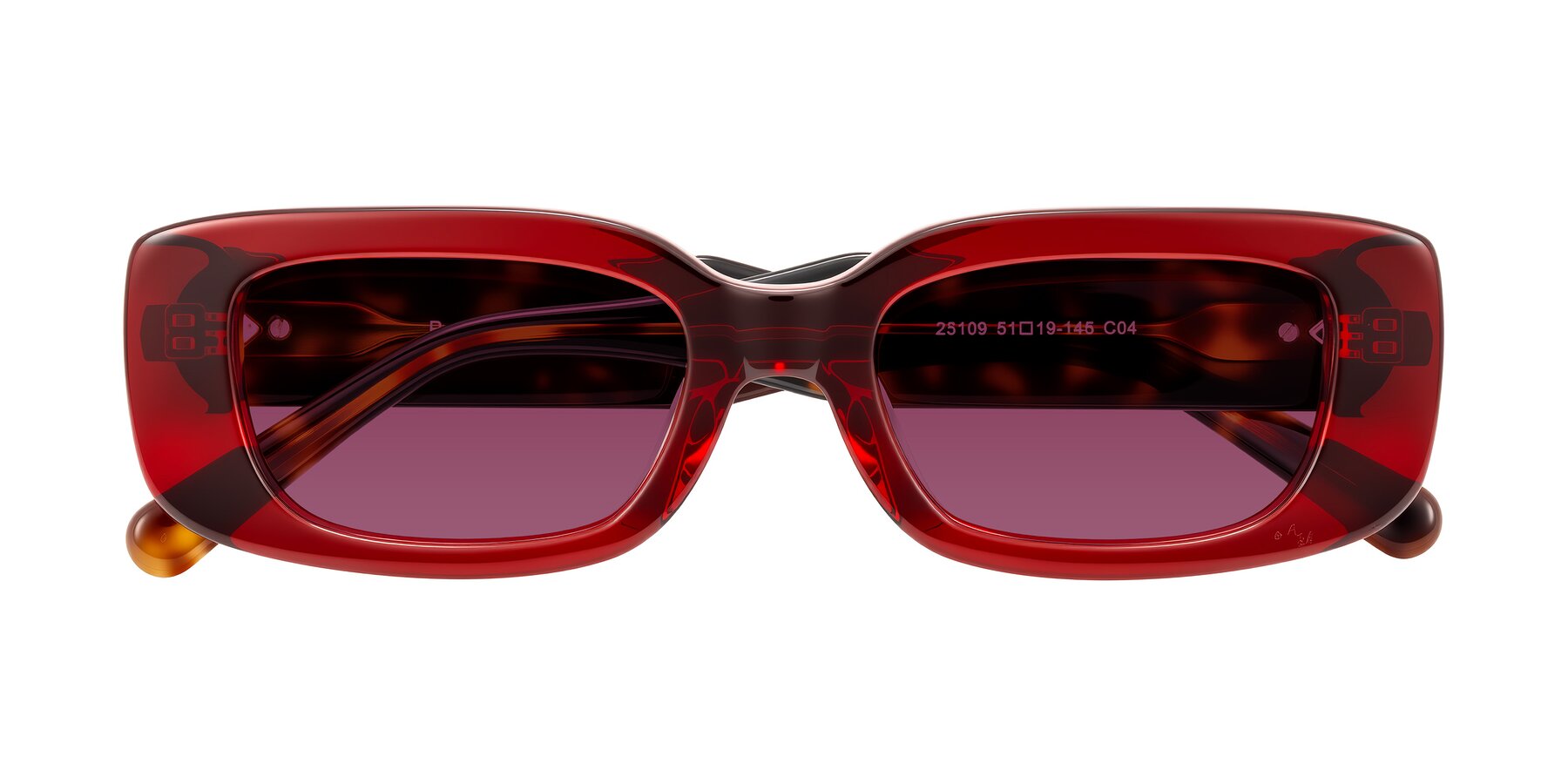 Folded Front of Pythias in Wine/Tortoise with Wine Tinted Lenses