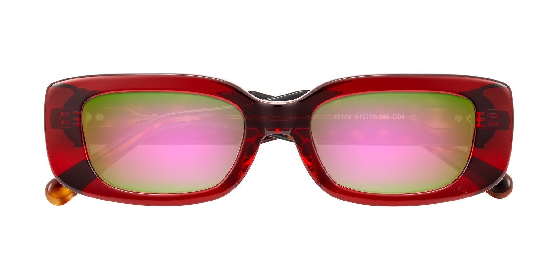 Folded Front of Pythias in Wine/Tortoise with Pink Mirrored Lenses