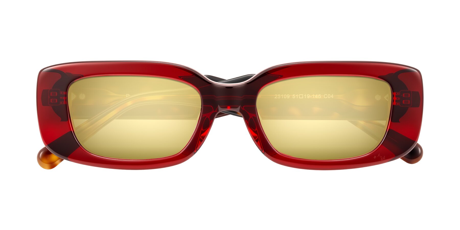 Folded Front of Pythias in Wine/Tortoise with Gold Mirrored Lenses
