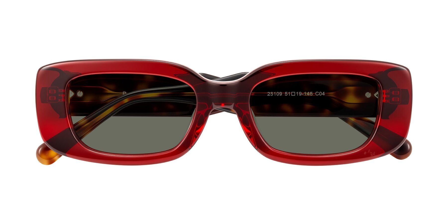 Folded Front of Pythias in Wine/Tortoise with Gray Polarized Lenses