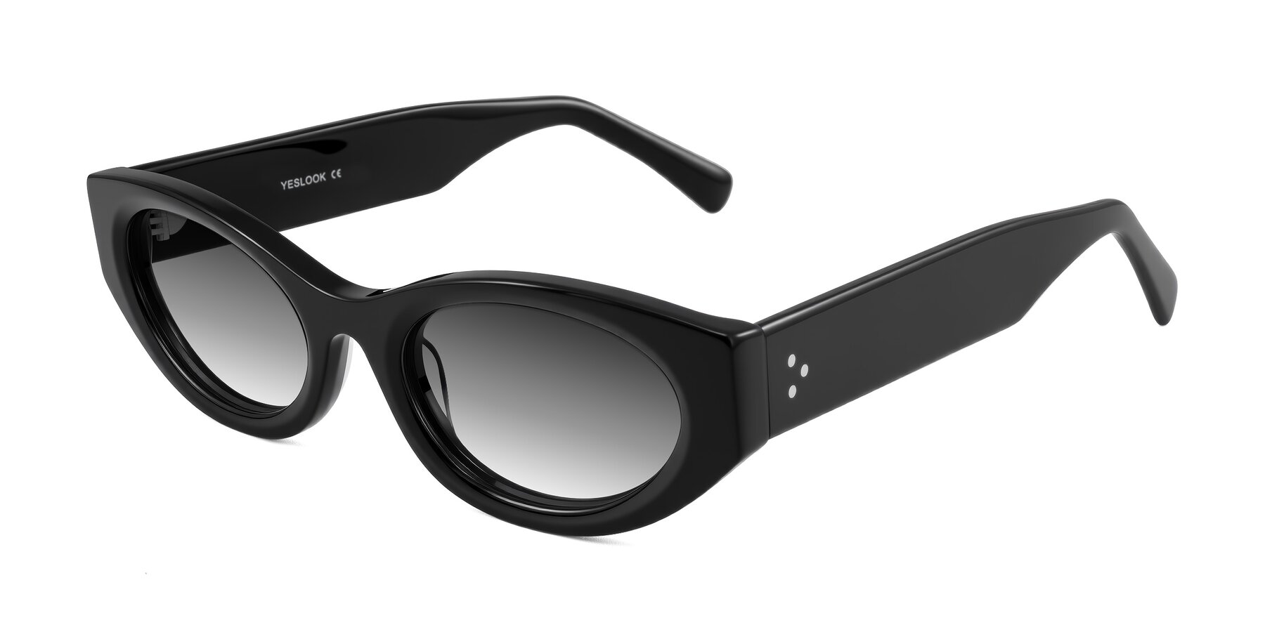 Angle of Begonia in Black with Gray Gradient Lenses