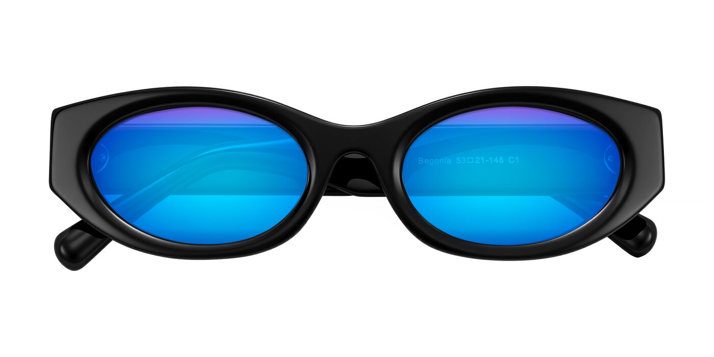 Begonia - Black Flash Mirrored Sunglasses