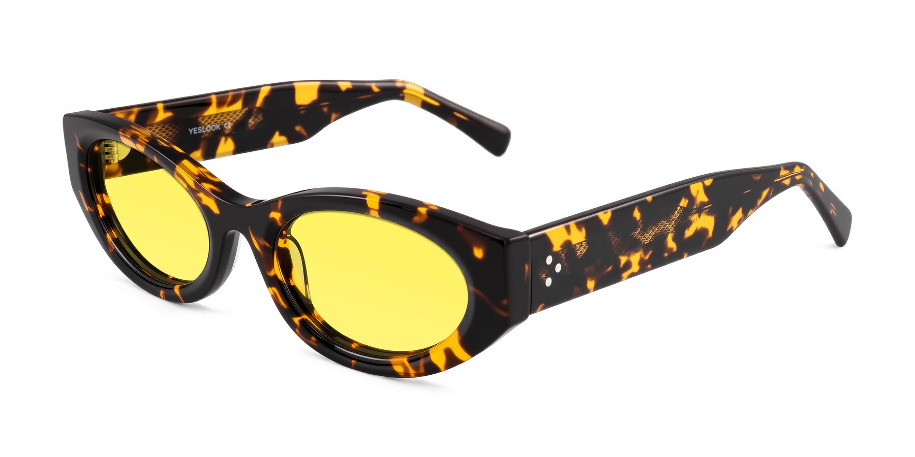 Angle of Begonia in Tortoise with Medium Yellow Tinted Lenses