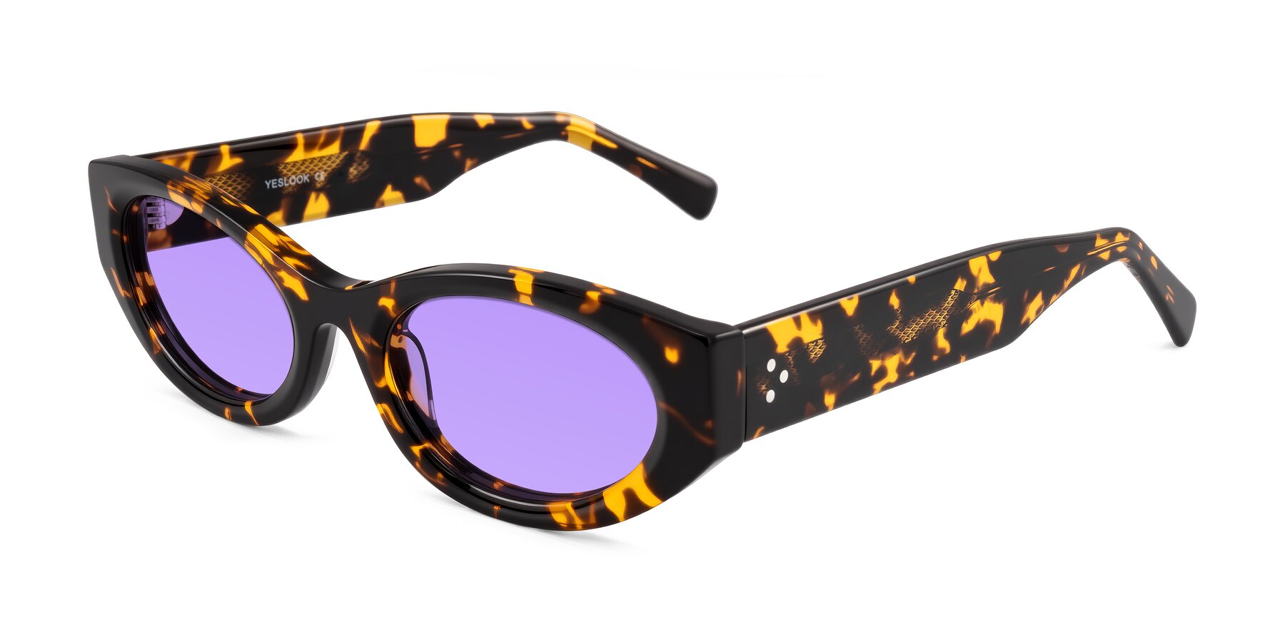 Angle of Begonia in Tortoise with Medium Purple Tinted Lenses