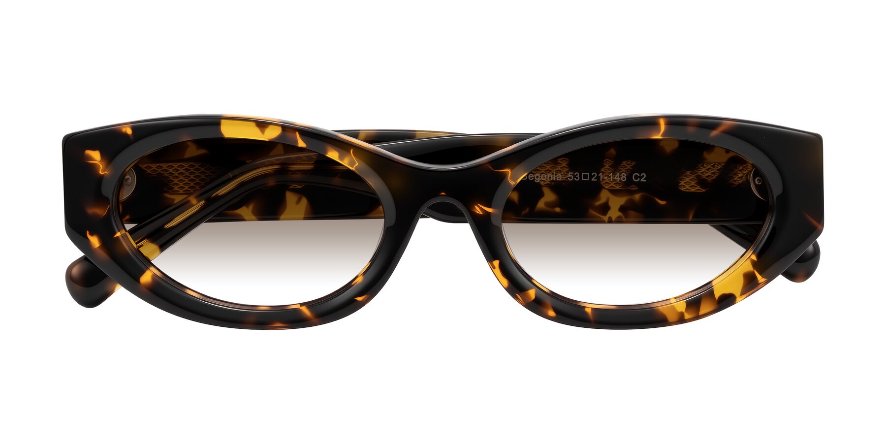 Folded Front of Begonia in Tortoise with Brown Gradient Lenses