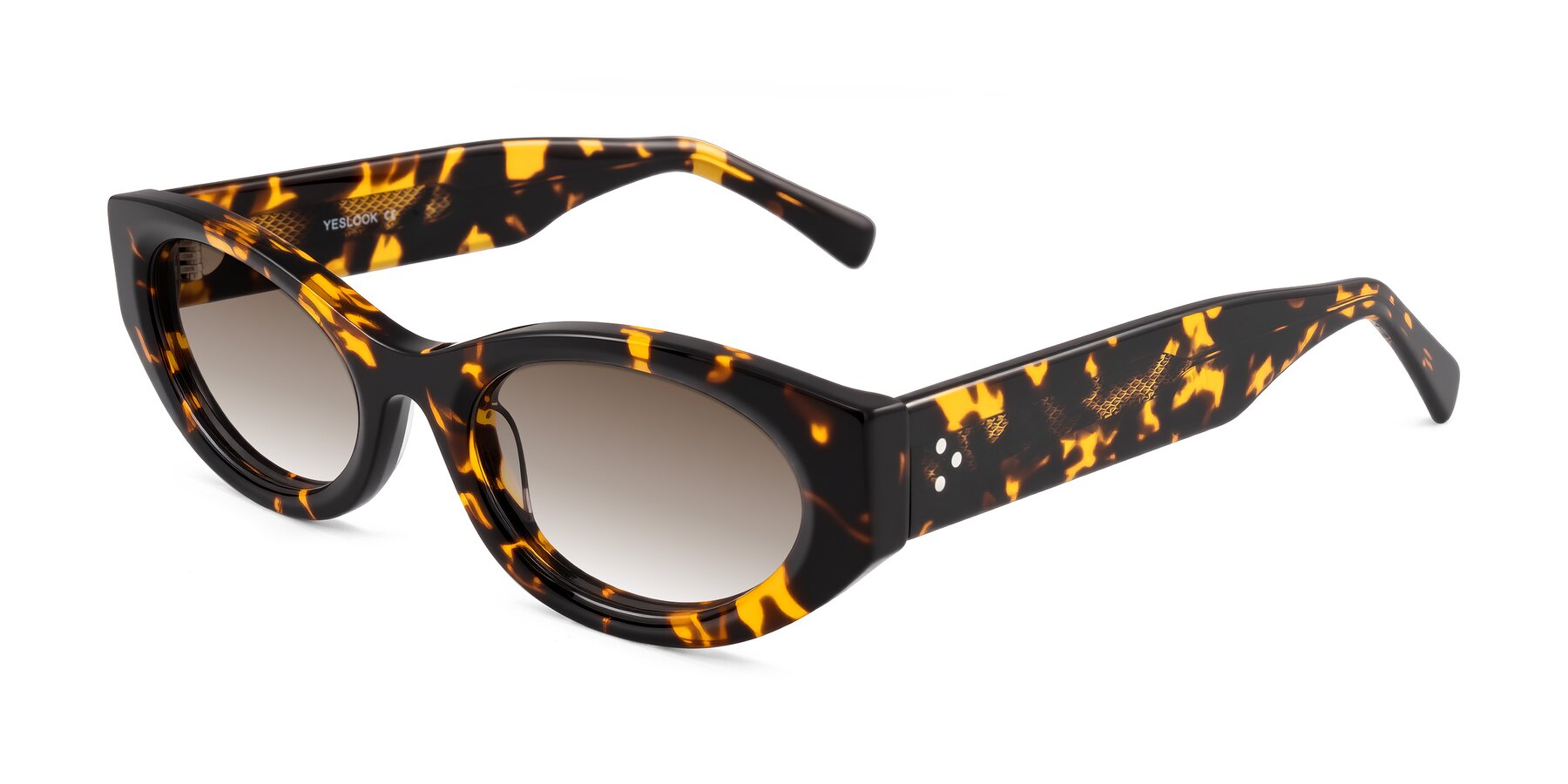 Angle of Begonia in Tortoise with Brown Gradient Lenses