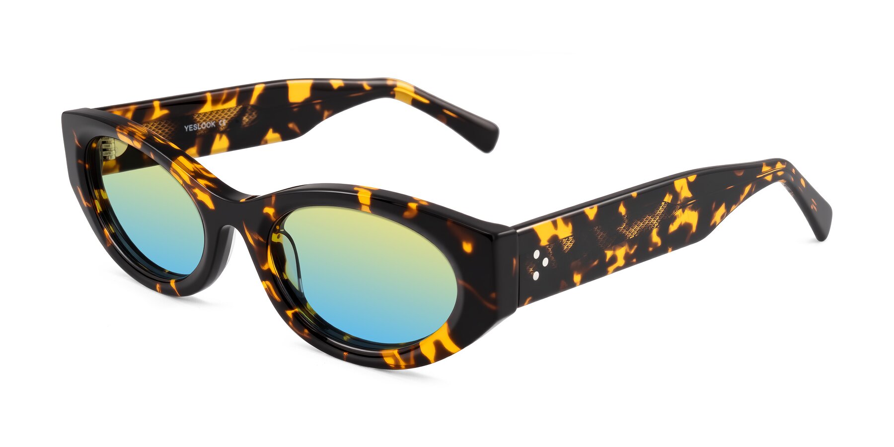 Angle of Begonia in Tortoise with Yellow / Blue Gradient Lenses