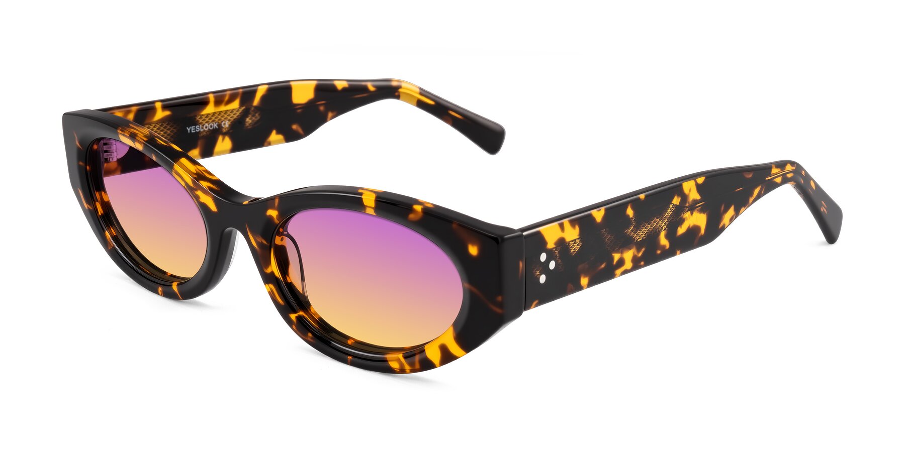 Angle of Begonia in Tortoise with Purple / Yellow Gradient Lenses