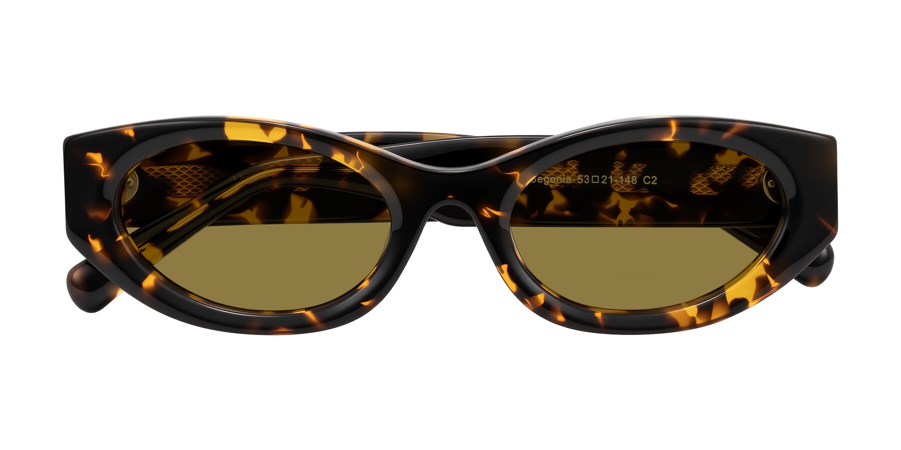 Folded Front of Begonia in Tortoise with Brown Polarized Lenses