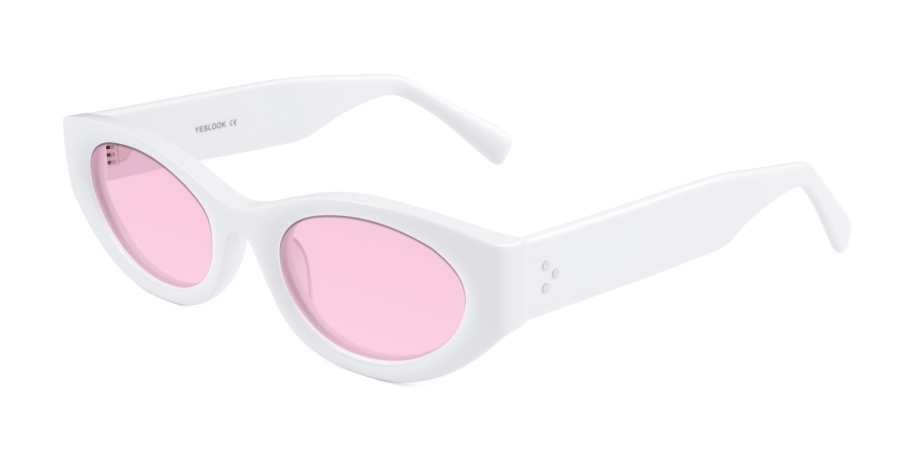 Angle of Begonia in White with Light Pink Tinted Lenses