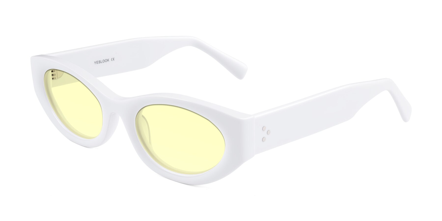 Angle of Begonia in White with Light Yellow Tinted Lenses