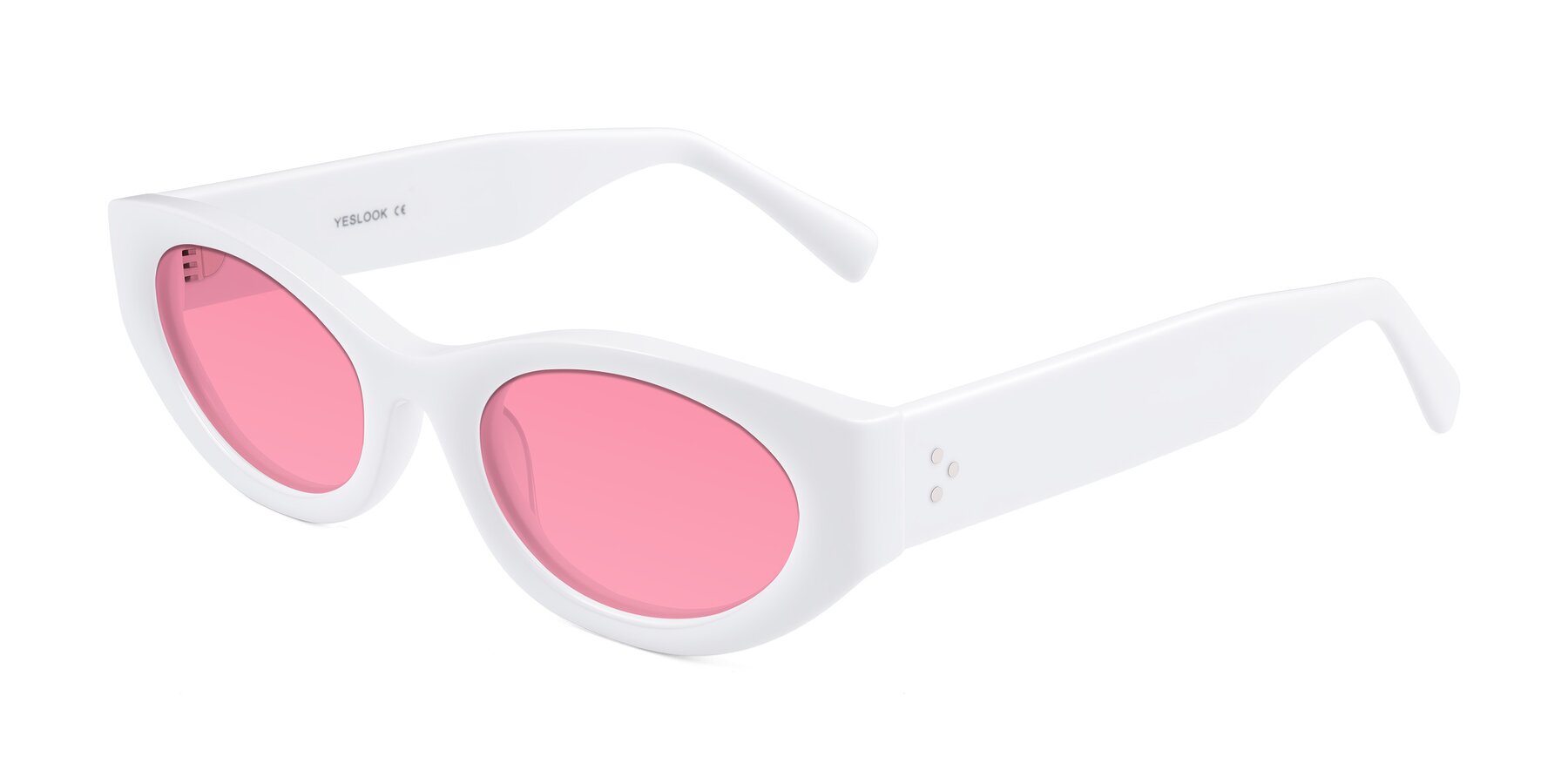 Angle of Begonia in White with Pink Tinted Lenses