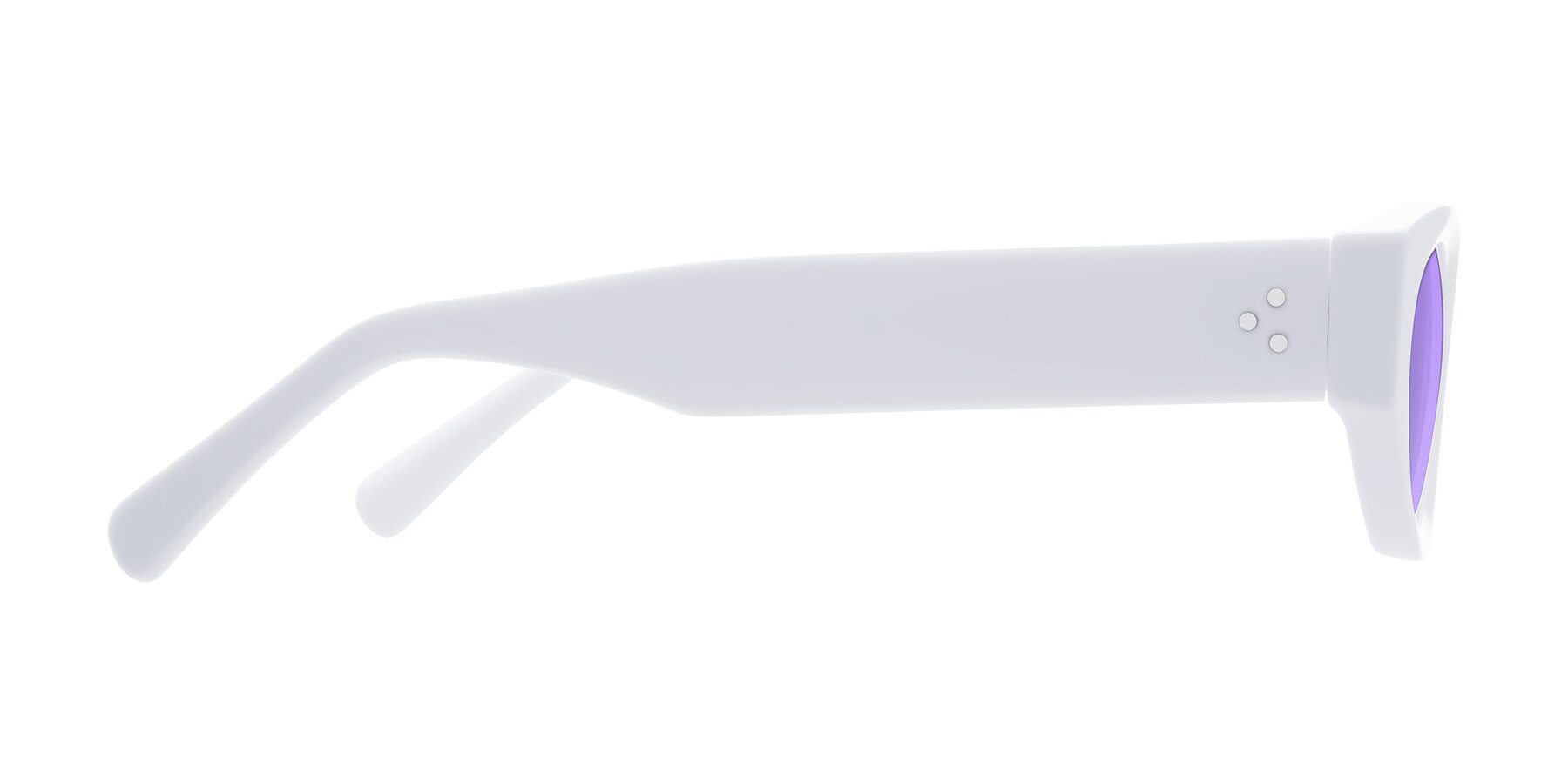 Side of Begonia in White with Medium Purple Tinted Lenses