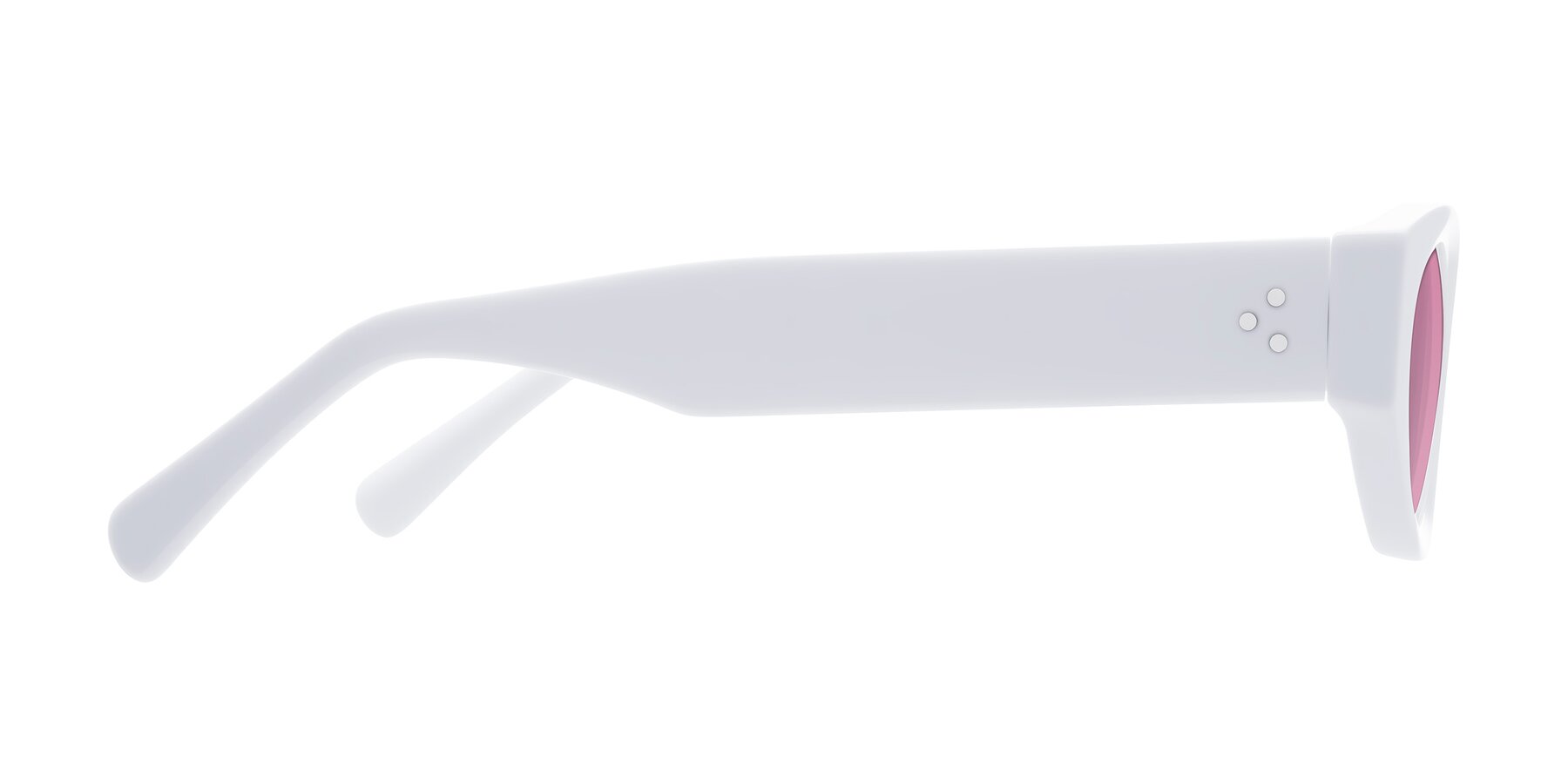 Side of Begonia in White with Medium Wine Tinted Lenses