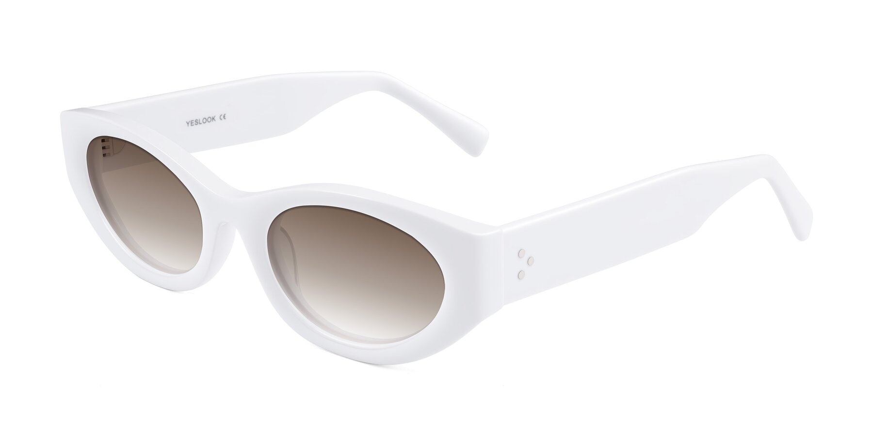 Angle of Begonia in White with Brown Gradient Lenses