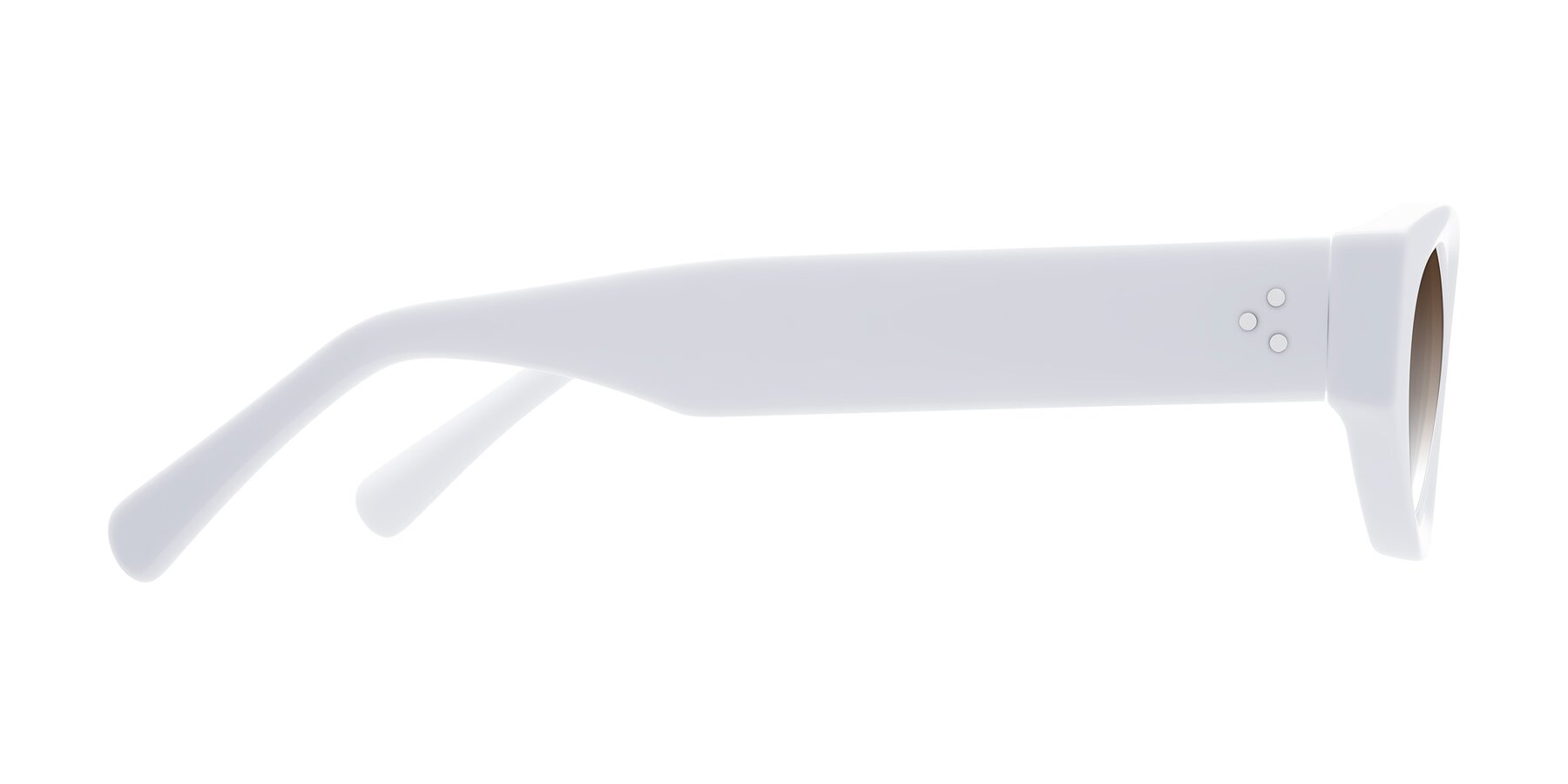 Side of Begonia in White with Brown Gradient Lenses