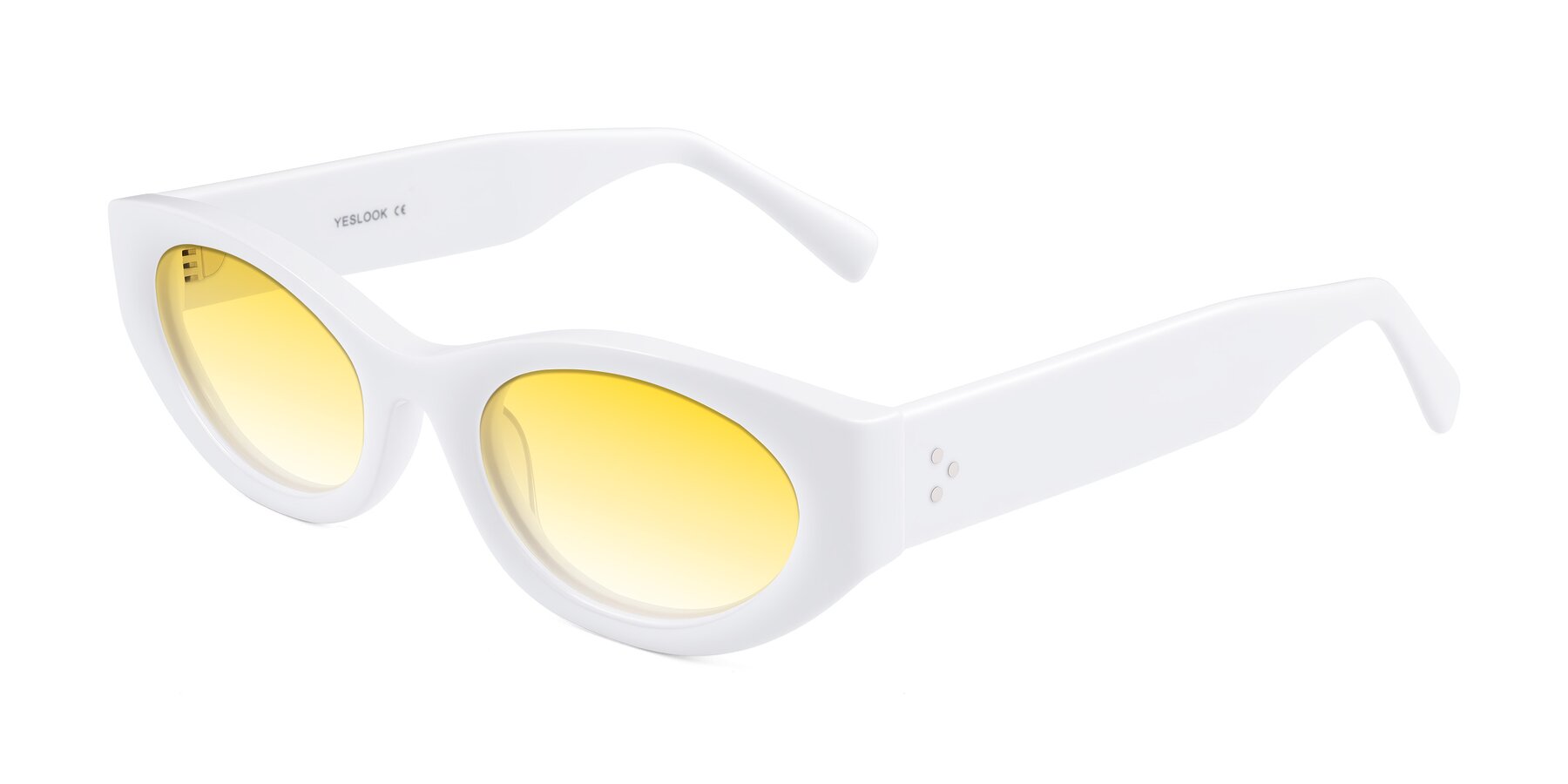 Angle of Begonia in White with Yellow Gradient Lenses