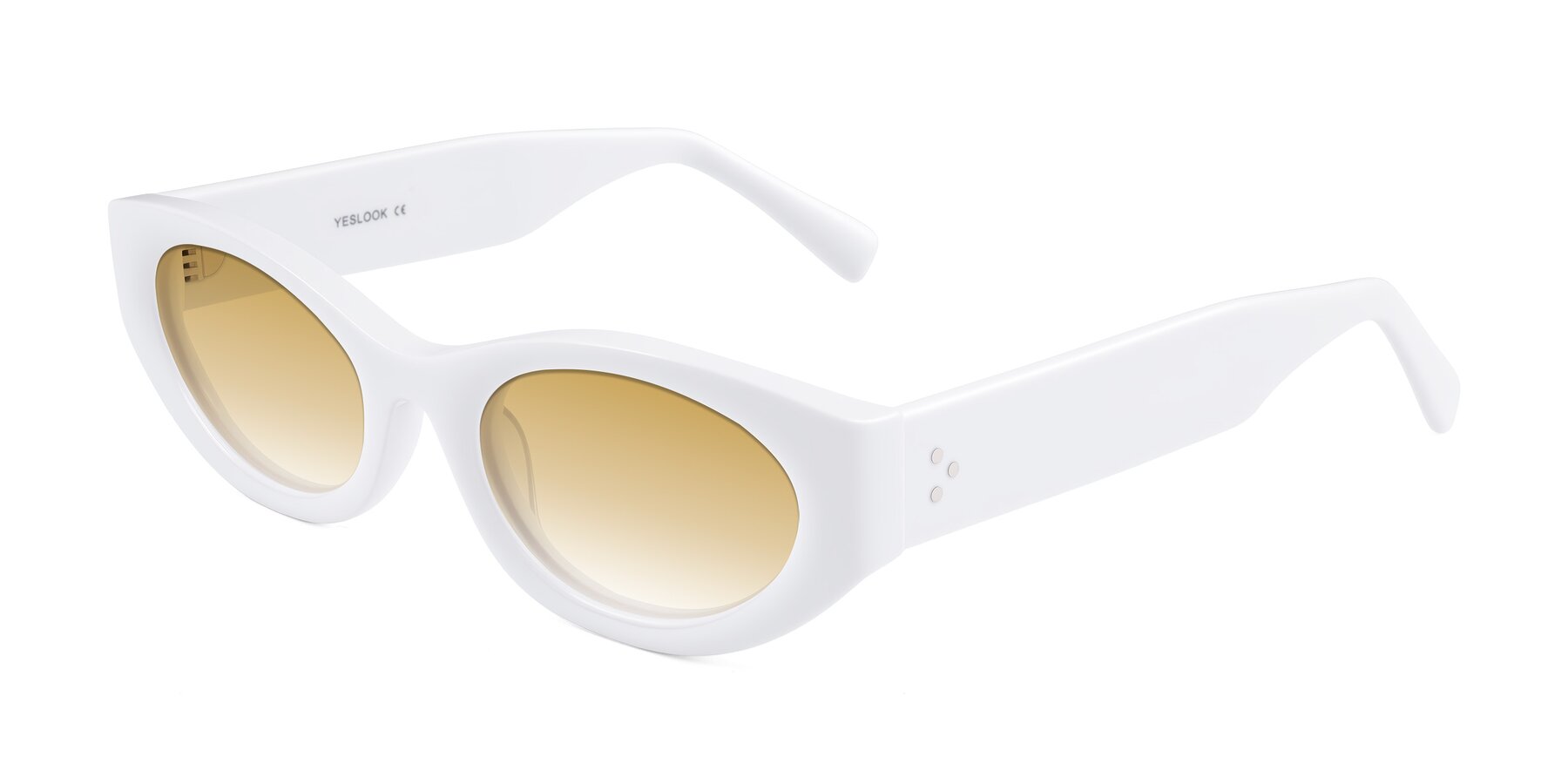 Angle of Begonia in White with Champagne Gradient Lenses