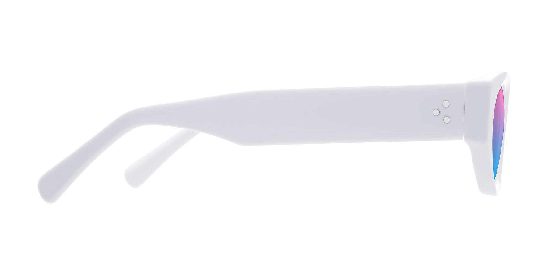 Side of Begonia in White with Pink / Blue Gradient Lenses