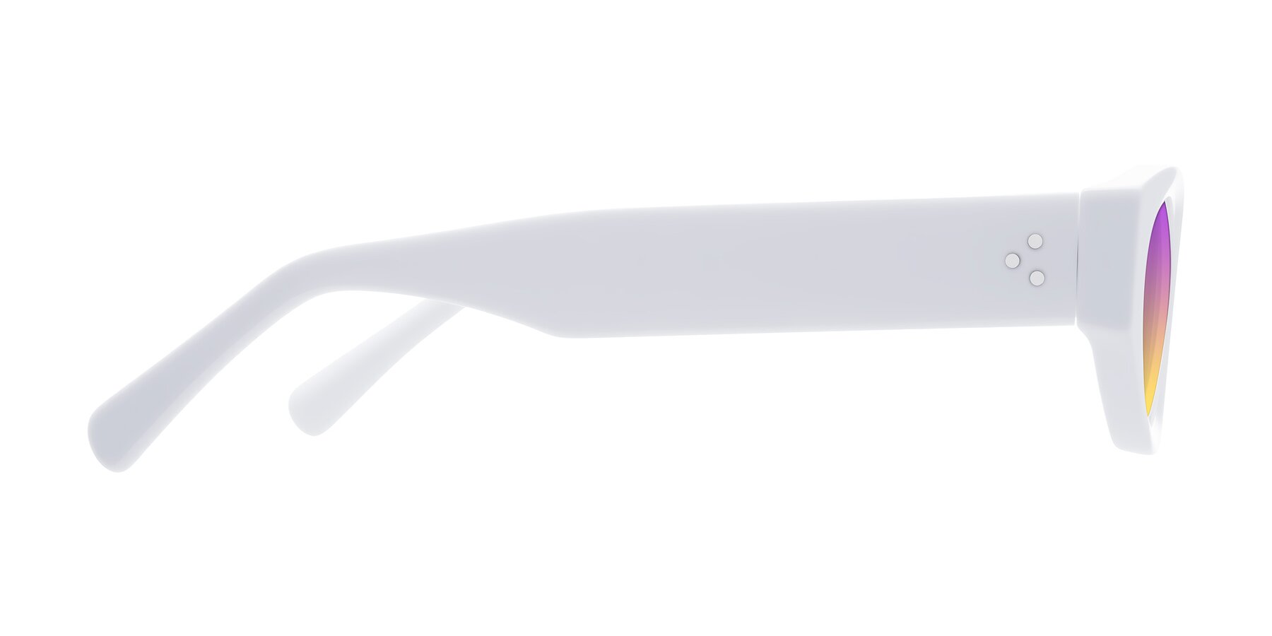 Side of Begonia in White with Purple / Yellow Gradient Lenses