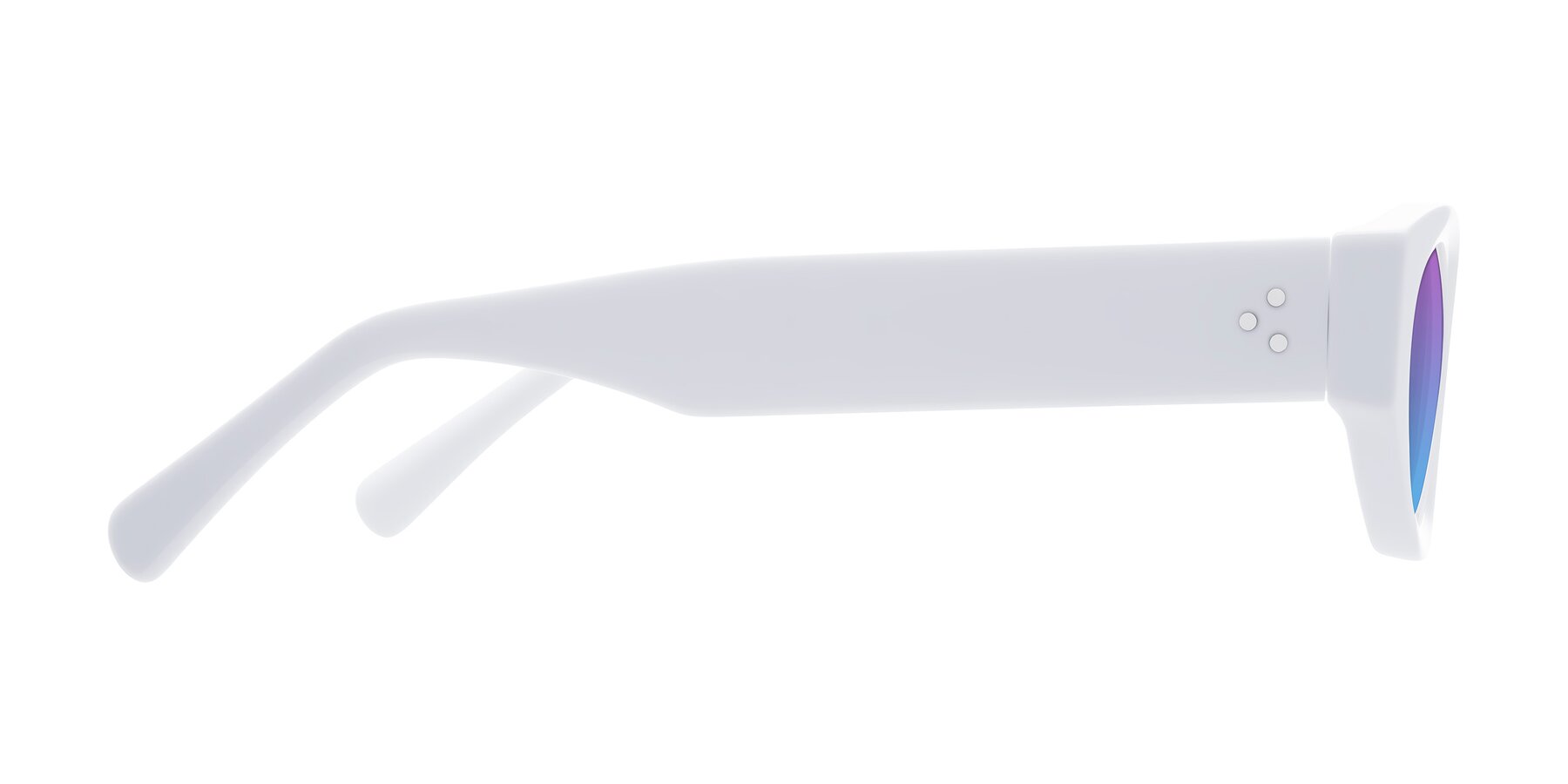 Side of Begonia in White with Purple / Blue Gradient Lenses